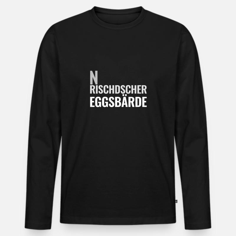 Sächsischer Spruch n rischdscher Eggsbärde - Männer Premium Bio Langarmshirt - Schwarz