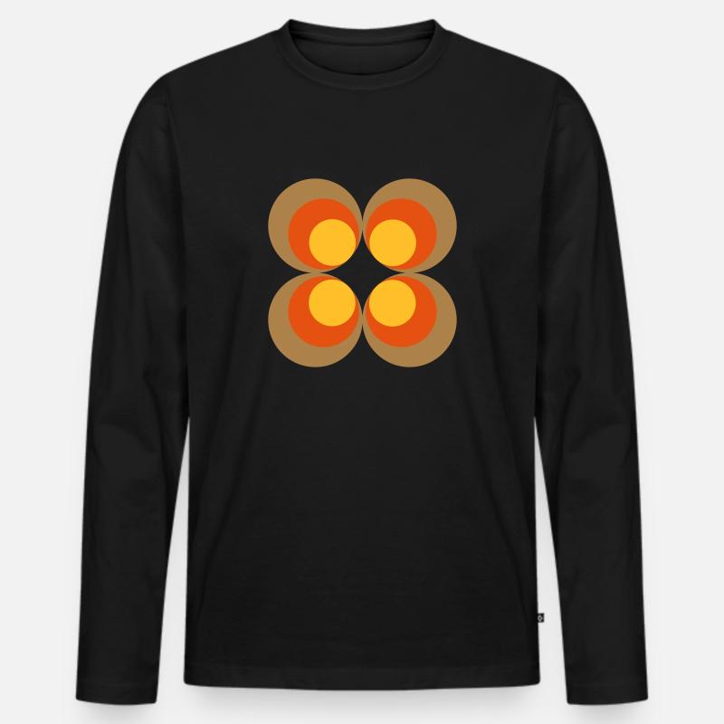70er_tapetenmuster - Männer Premium Bio Langarmshirt - Schwarz