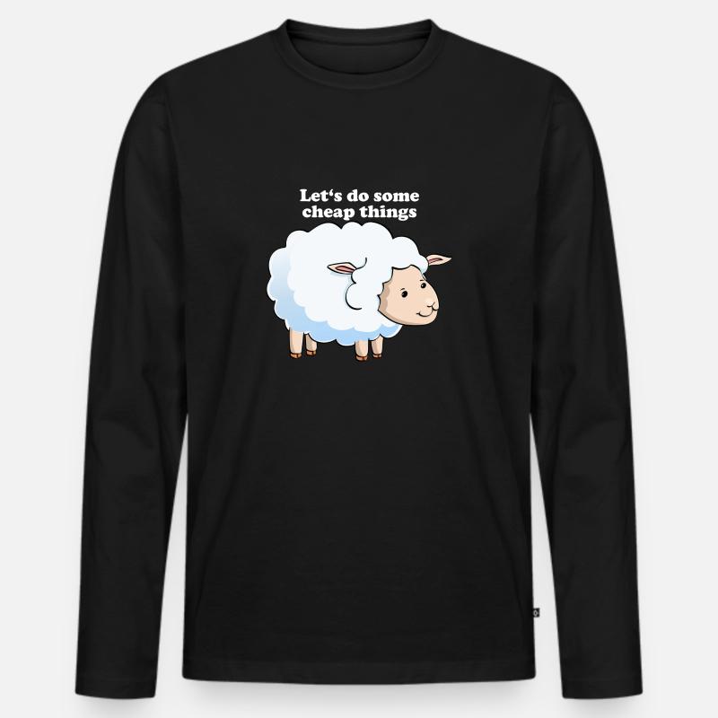 Schaf weiß - Männer Premium Bio Langarmshirt - Schwarz