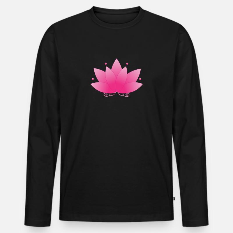 Lotusblüte - Männer Premium Bio Langarmshirt - Schwarz