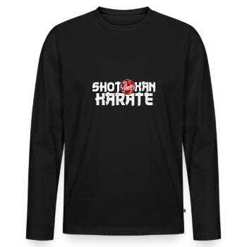 Shotokan Tiger design avec le soleil levant - T-shirt manches longues Premium bio Homme - noir - Devant - Nico (187cm)