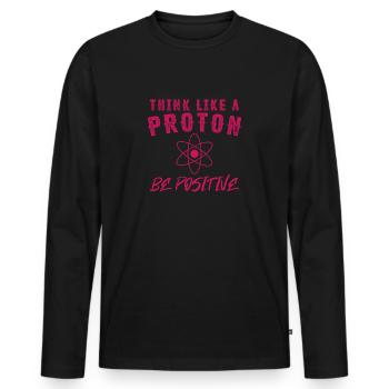 Positive saying science student gift - Men's Premium Organic Long Sleeve Shirt - black - Front - Nico (187cm)