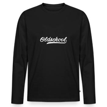Old school Retro Style Geschenk - Männer Premium Bio Langarmshirt - Schwarz - Vorne - Nico (187cm)