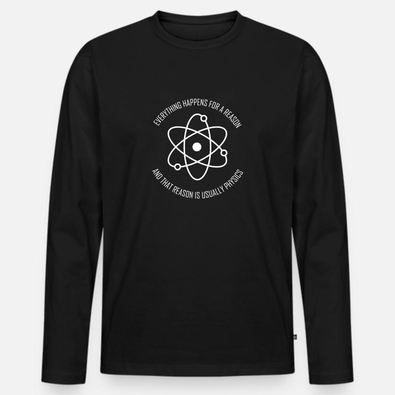 Physik Physiker Atom Student Spruch Geschenk - Männer Premium Bio Langarmshirt - Schwarz