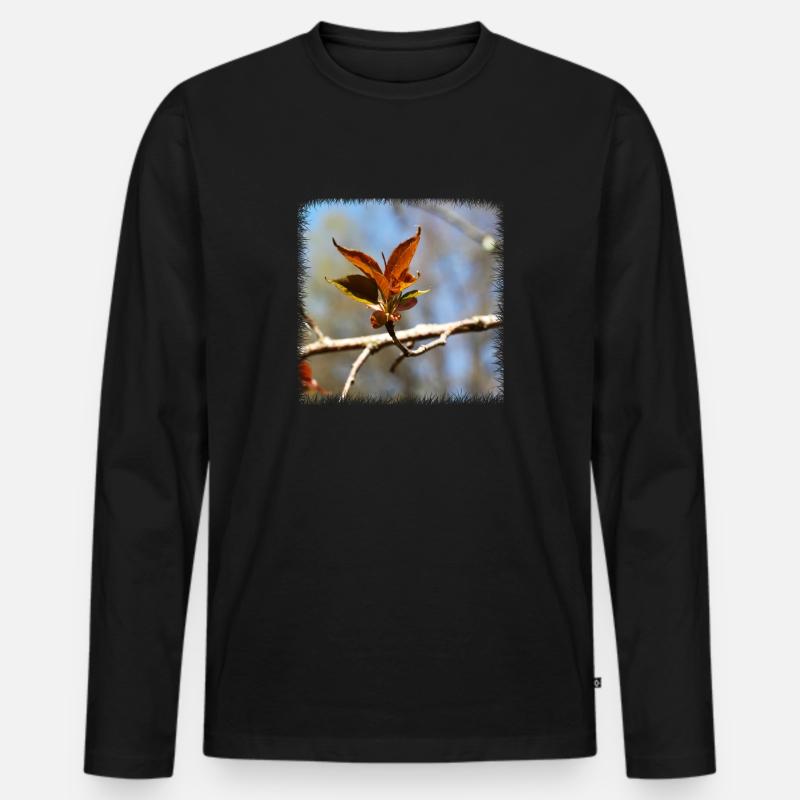 nature - Männer Premium Bio Langarmshirt - Schwarz
