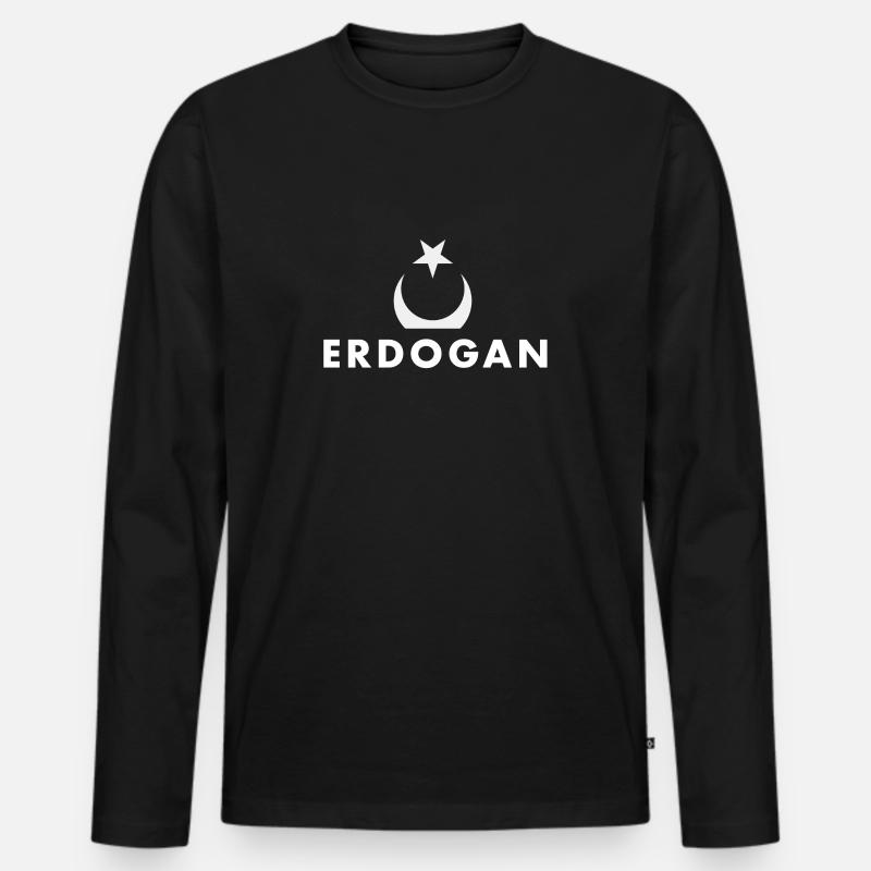 Erdogan - Männer Premium Bio Langarmshirt - Schwarz