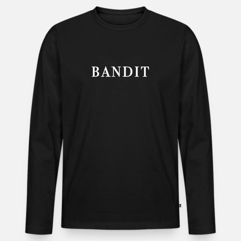 BANDIT - Männer Premium Bio Langarmshirt - Schwarz