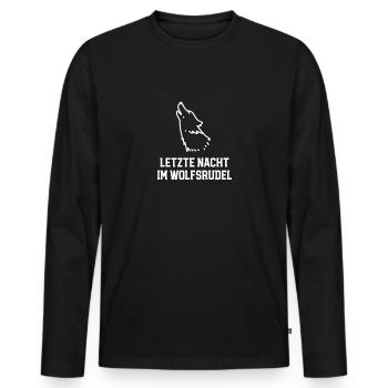 Junggesellenabschied Bräutigam heiratet Wolf JGA - Männer Premium Bio Langarmshirt - Schwarz - Vorne - Nico (187cm)
