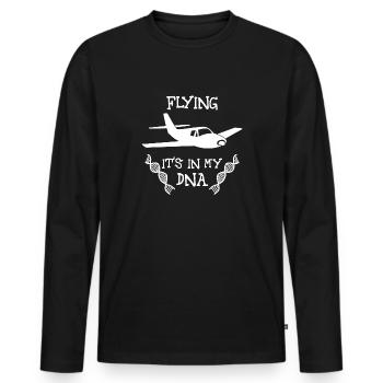 Flugzeug - Männer Premium Bio Langarmshirt - Schwarz - Vorne - Nico (187cm)