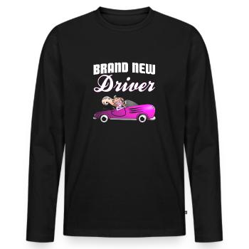 Driving license woman - Men's Premium Organic Long Sleeve Shirt - black - Front - Nico (187cm)
