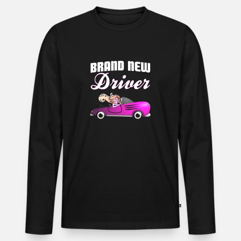 Führerscheinfrau - Männer Premium Bio Langarmshirt - Schwarz