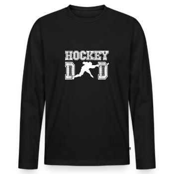 Ice Hockey Father Dad Saying Gift - Men's Premium Organic Long Sleeve Shirt - black - Front - Nico (187cm)