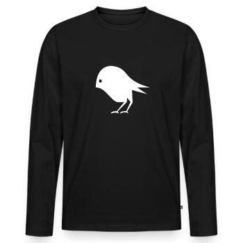 Image d’oiseau - T-shirt manches longues Premium bio Homme - noir - Devant - Nico (187cm)