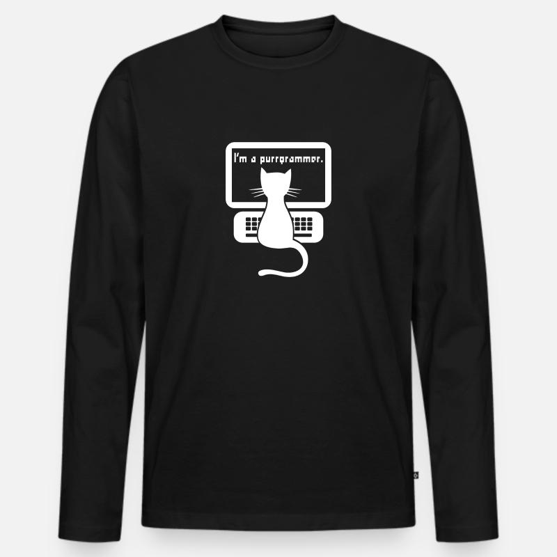 I`ma programmer cat gift - Men's Premium Organic Long Sleeve Shirt - black