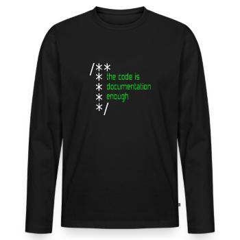 Programmation - T-shirt manches longues Premium bio Homme - noir - Devant - Nico (187cm)