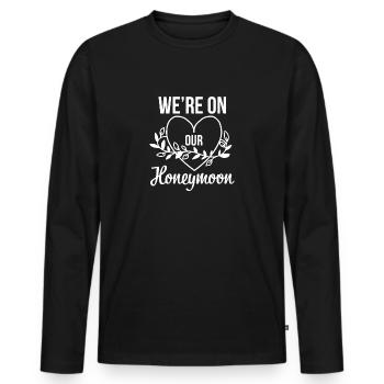 We're on our Honeymoon Gift - Men's Premium Organic Long Sleeve Shirt - black - Front - Nico (187cm)