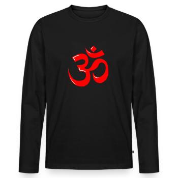 Ohm-Zeichen - Männer Premium Bio Langarmshirt - Schwarz - Vorne - Nico (187cm)