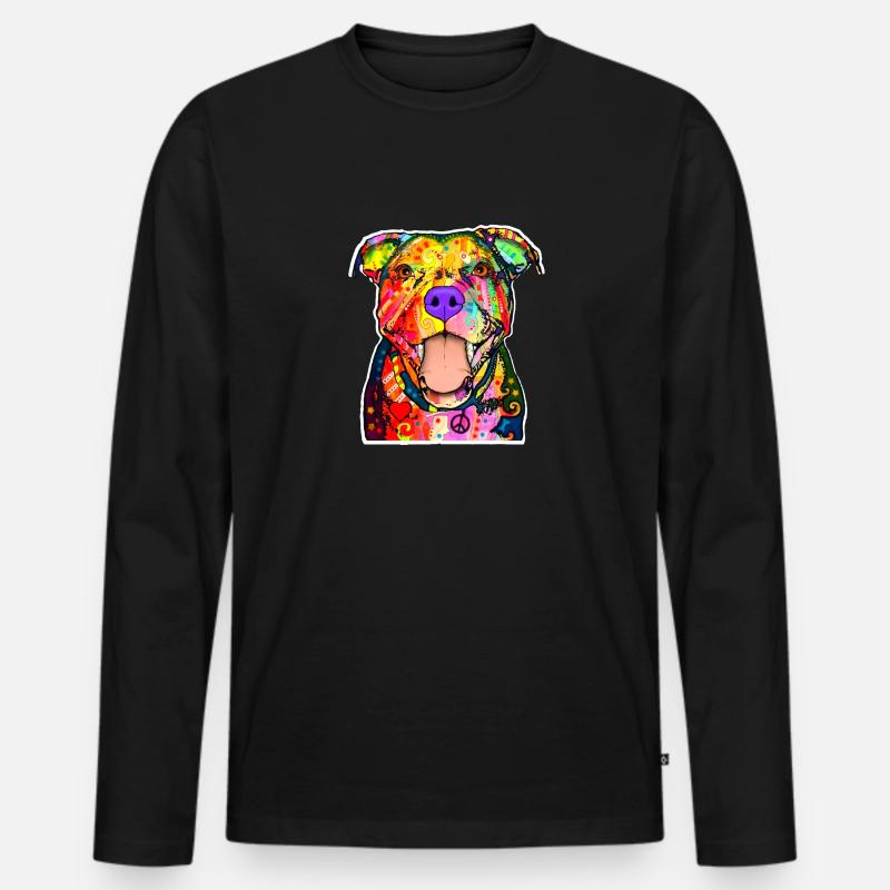 Pitbull - Männer Premium Bio Langarmshirt - Schwarz