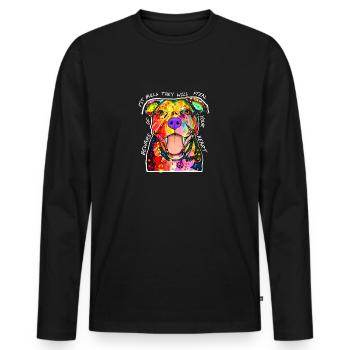 Pitbull Schatz - Männer Premium Bio Langarmshirt - Schwarz - Vorne - Nico (187cm)