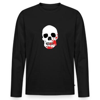 blut totenkopf - Männer Premium Bio Langarmshirt - Schwarz - Vorne - Nico (187cm)