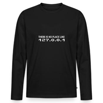 Il n'y a pas d'endroit comme 127 0 0 1 cadeau - T-shirt manches longues Premium bio Homme - noir - Devant - Nico (187cm)