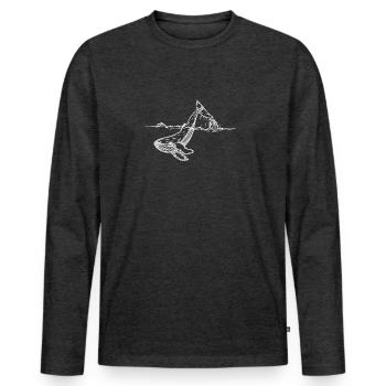 Save the whale UNISEX NATURE - Men's Premium Organic Long Sleeve Shirt - heather anthracite - Front - Nico (187cm)