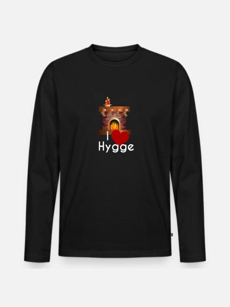 I LOVE HYGGE - Men's Premium Organic Long Sleeve Shirt - black