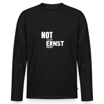 Not Your Ernst Nicht dein Ernst - Männer Premium Bio Langarmshirt - Schwarz - Vorne - Nico (187cm)