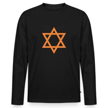 Juif étoile de David cadeau juif - T-shirt manches longues Premium bio Homme - noir - Devant - Nico (187cm)