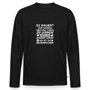 Es dauert nur wenige minuten Poker zu lernen... - Männer Premium Bio Langarmshirt - Schwarz - Vorne - Nico (187cm)