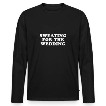 Transpiration pour le cadeau de mariage - T-shirt manches longues Premium bio Homme - noir - Devant - Nico (187cm)