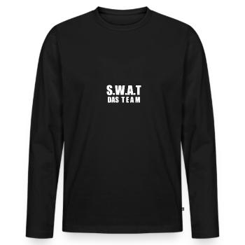 Swat Das Team - Männer Premium Bio Langarmshirt - Schwarz - Vorne - Nico (187cm)