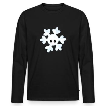 flocon de neige - T-shirt manches longues Premium bio Homme - noir - Devant - Nico (187cm)