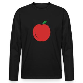 Apfel - Männer Premium Bio Langarmshirt - Schwarz - Vorne - Nico (187cm)