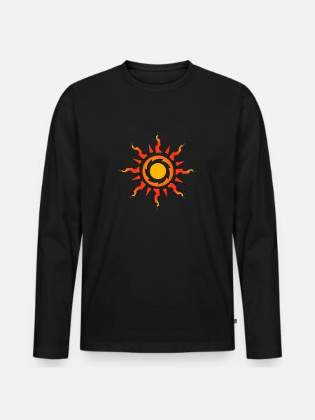 Tribal aurinko symboli heimojen tatuointi lahjaidea - Premium luomulaatuinen miesten pitkähihainen paita - musta