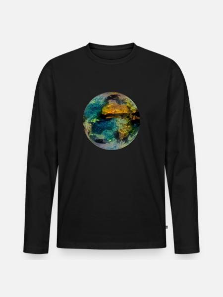 Planète terre - T-shirt manches longues Premium bio Homme - noir