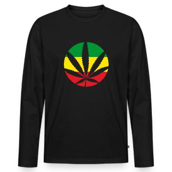 MAUVAISES HERBES RASTA - T-shirt manches longues Premium bio Homme - noir - Devant - Nico (187cm)