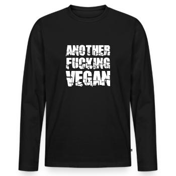 Another Fucking Vegan Geschenk - Männer Premium Bio Langarmshirt - Schwarz - Vorne - Nico (187cm)