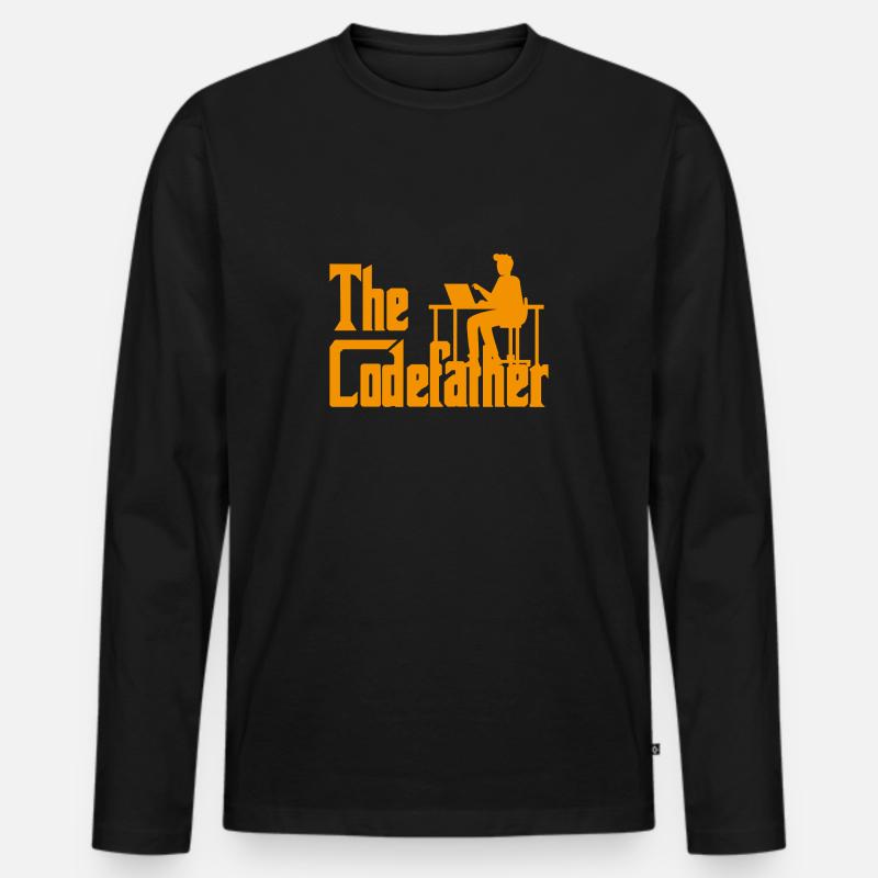 The Codefather Coding Programier Cadeau - T-shirt manches longues Premium bio Homme - noir