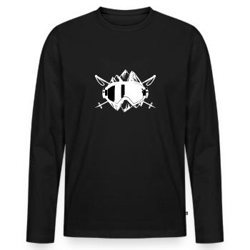 Ski - Männer Premium Bio Langarmshirt - Schwarz - Vorne - Nico (187cm)