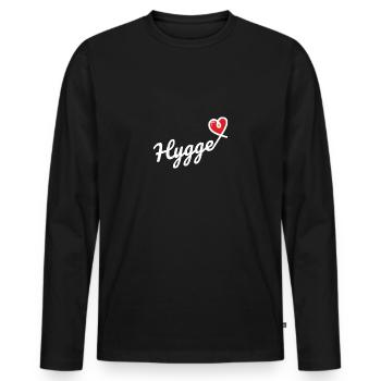 Idée cadeau Hygge Heart Cosy Relax - T-shirt manches longues Premium bio Homme - noir - Devant - Nico (187cm)