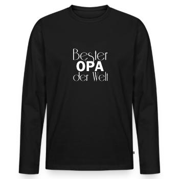 Bester Opa der Welt - Männer Premium Bio Langarmshirt - Schwarz - Vorne - Nico (187cm)