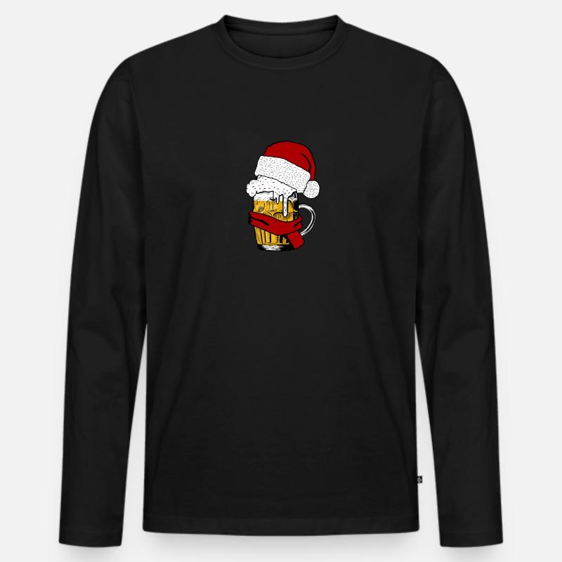 Weihnachtsbier Weihnachten Geschenkidee - Männer Premium Bio Langarmshirt - Schwarz