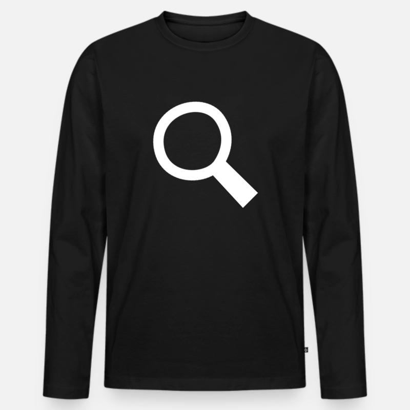 Suchen - Männer Premium Bio Langarmshirt - Schwarz
