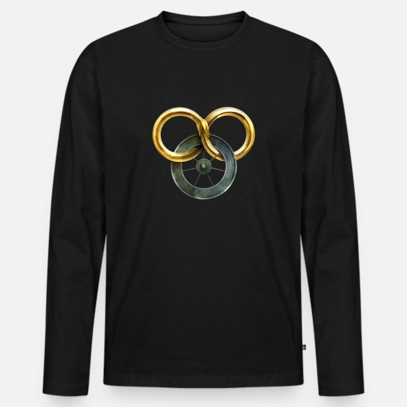 Das Rad der Zeit - Männer Premium Bio Langarmshirt - Schwarz