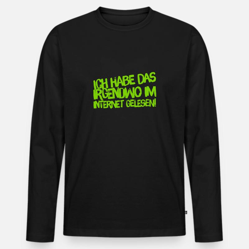 aus dem Internet - Männer Premium Bio Langarmshirt - Schwarz