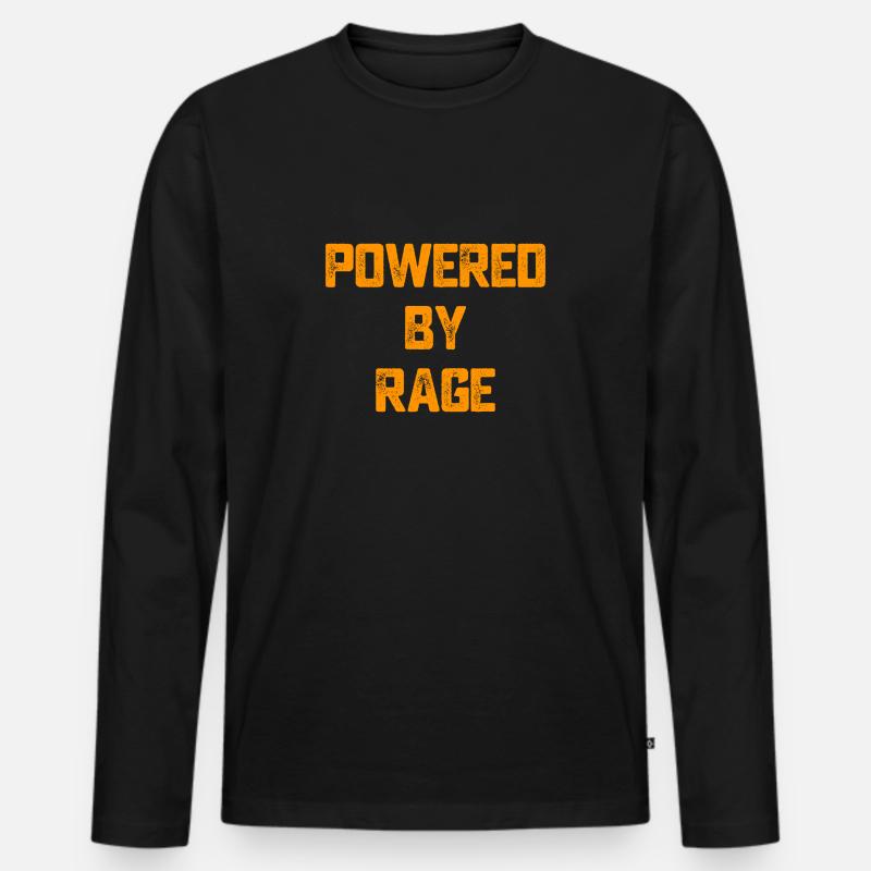 Powered by Rage Motivation Geschenk - Männer Premium Bio Langarmshirt - Schwarz