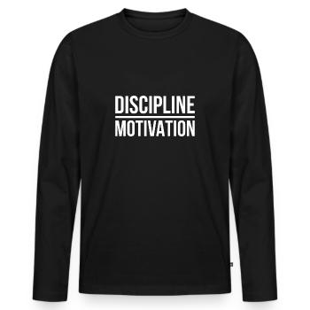 Discipline motivation gift - Men's Premium Organic Long Sleeve Shirt - black - Front - Nico (187cm)