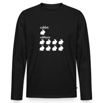 Programmer computer scientist byte rabbit gift - Men's Premium Organic Long Sleeve Shirt - black - Front - Nico (187cm)