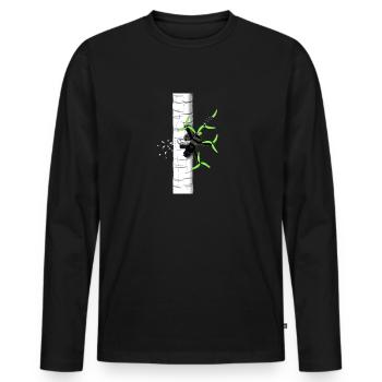 Crash Quad grün - Männer Premium Bio Langarmshirt - Schwarz - Vorne - Nico (187cm)